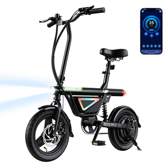 RIDEN EB1S Compact City Electric Bike | 250W, Top Speed 15.5mph, Pedal Assist, App Control, Folding