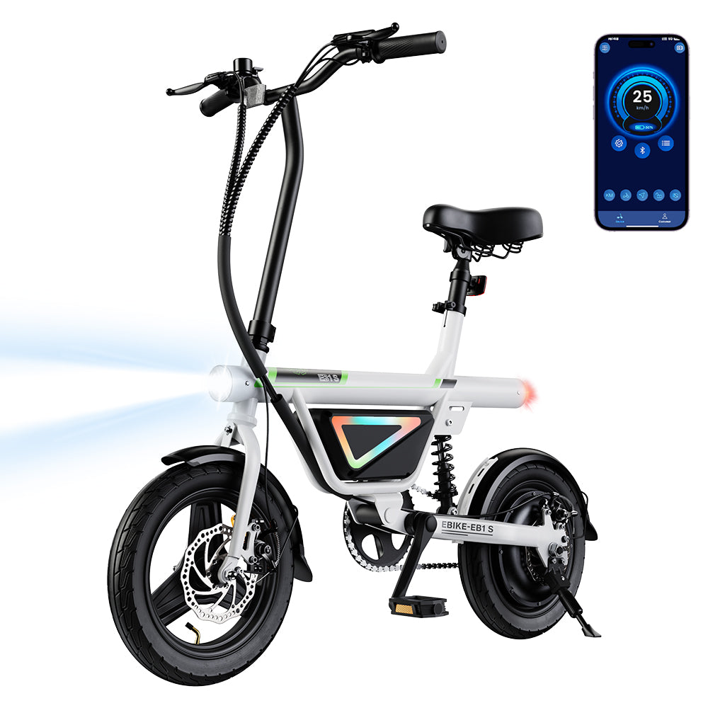RIDEN EB1S Compact City Electric Bike | 250W, Top Speed 15.5mph, Pedal Assist, App Control, Folding
