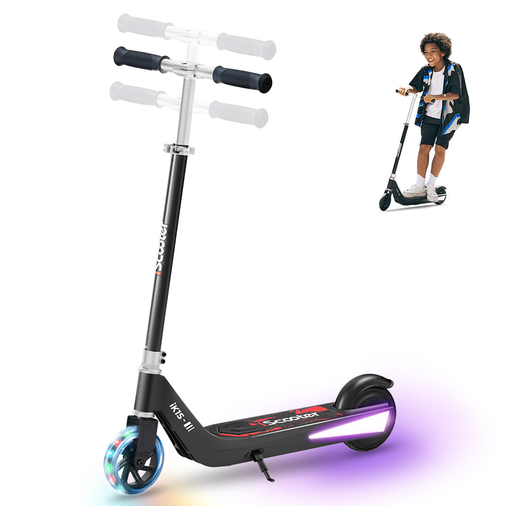 RIDEN iK3Pro Kids Electric Scooter | Height-Adjustable, Colourful LED Lights, Top Speed 6mph, Ages 4+