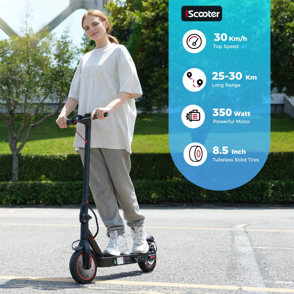 RIDEN i9 Folding Electric Scooter for Adults | 350W, Top Speed 18mph, 18-Mile Range, 8.5" Tyres, 12.5kg