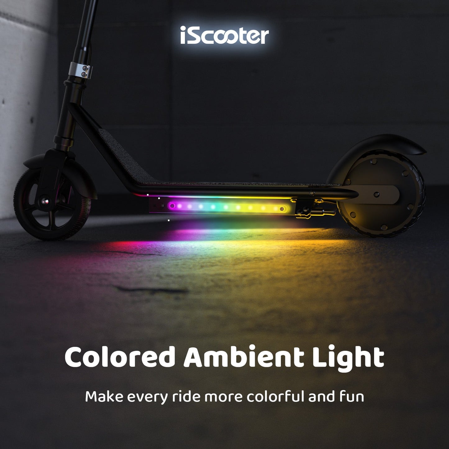 RIDEN iK3Pro Kids Electric Scooter | Height-Adjustable, Colourful LED Lights, Top Speed 6mph, Ages 4+
