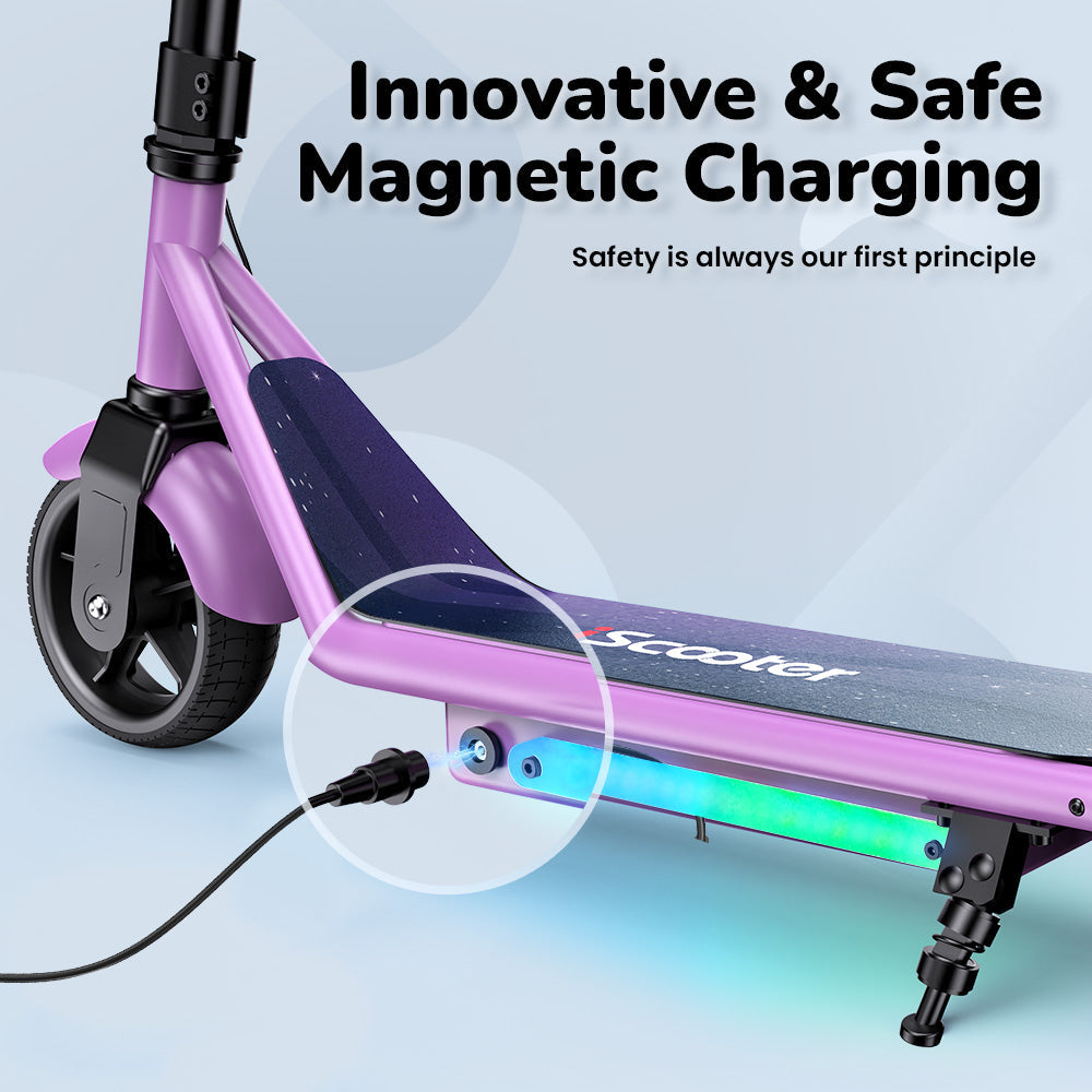 RIDEN iK3Pro Kids Electric Scooter | Height-Adjustable, Colourful LED Lights, Top Speed 6mph, Ages 4+